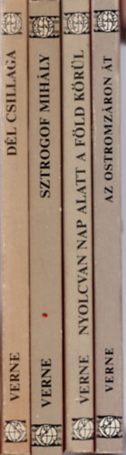 Jules Verne - 4 db Jules Verne regény: Az ostromzáron át + Nyolcvan nap alatt a Föld körül + Sztrogof Mihály + Dél csillaga