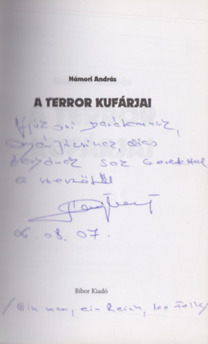 Hámori András - A terror kufárjai (Dedikált)