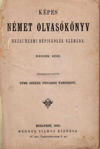 Képes német olvasókönyv- hazai népiskolák számára ( második rész )