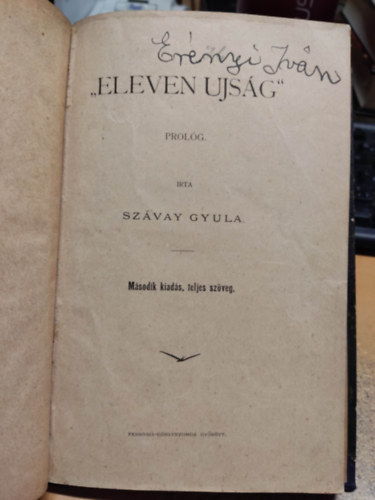 Szávay Gyula - "Eleven újság" prológ