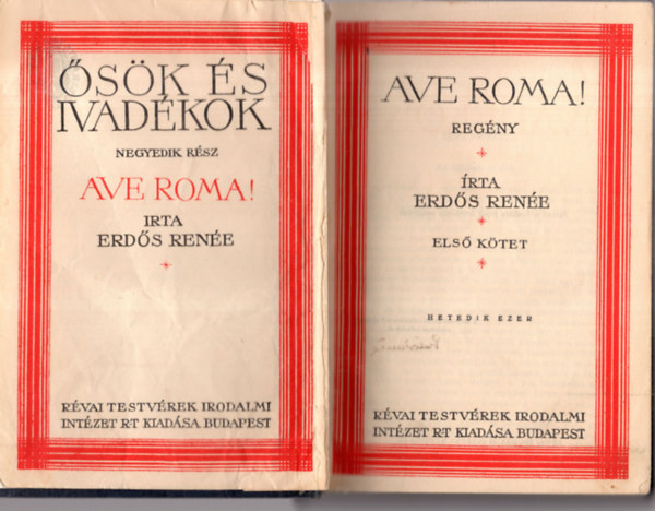 Erdős Renée - Ave Roma! I. (dedikált)