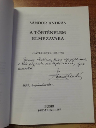 Sndor Andrs - A trtnelem elmezavara (ltleletek 1987-1996)