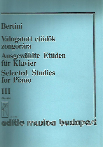 Henri Bertini - Válogatott etűdök zongorára III.