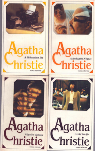 Agatha Christie - 4 db Agatha Christie ktet (Hunga Knyvek): A titokzatos Ngyes - A vd tanja - Vgtelen jszaka - A lthatatlan kz