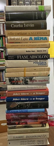 Emily Bronte, Graham Green, Fehr Klra, Eric Knight, Charlotte Bront, Magda Szab, William Faulkner, Grdonyi Gza, Szilvsi Lajos, Krdy Gyula Flaubert - Knyvcsomag 20db. vilgirodalom, KNYVMENT AJNLAT: rzelmek iskolja+ vlt szelek, Alexandriai ngyes I-II.+ Fiam, Absolon+ Rgimdi trtnet+ Gazdag ember, szegny ember+ A nyertesek+ Lgy h magadhoz+ Puritnok utdai+ A n