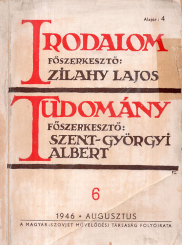 Zilahy-Szent-Györgyi szerk. - Irodalom-tudomány 6. - folyóirat