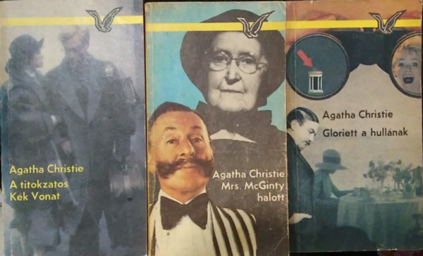 Agatha Christie - 3 db mű, krimi: A titokzatos kék vonat+ Mrs. McGinty halott+ Gloriett a hullának