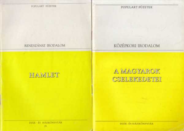 5 db füzet a Populart Füzetek sorozatból: Hamlet + A magyarok cselekedetei + Égi-földi szerelem + Szent szerelem + Isten rabjai