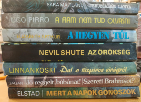 Nevil Shute, Anne Karin Elstad, Ugo Pirro, Johannes Linnankoski, Francoise Sagan, Elizabeth Arthur Sara Maitland - 7 db Femina regény: A fiam nem tud olvasni; A hegyen túl; Az örökség; Dal a tűzpiros virágról; Jeruzsálem lánya; Jó reggelt, búbánat! / Szereti Brahmsot?; Mert a napok gonoszok