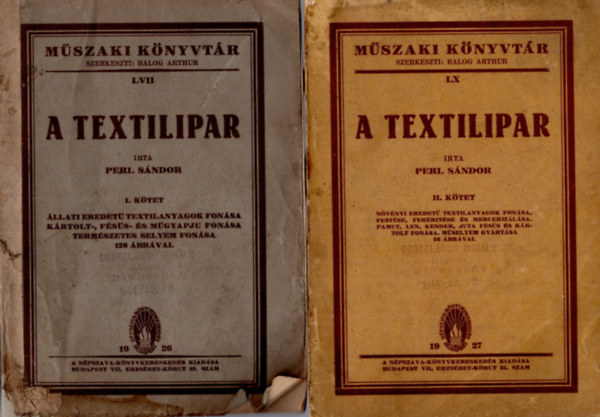 Perl Sándor - A textilipar I-II. kötet
