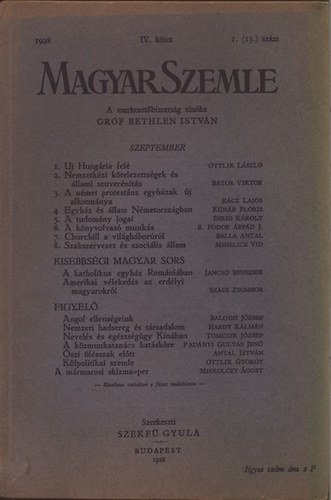 Magyar Szemle 1928. v IV. ktet 1.(13.) szm