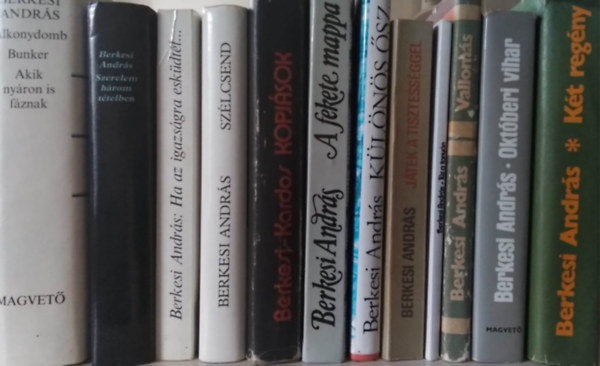 Berkesi Andr�s - Berkesi Andr�s k�nyvcsomag (12db) Sz�lcsend, Kopj�sok, A fekete mappa, Okt�beri vihar, Vallom�s, K�l�n�s �sz, J�t�k a tisztess�ggel, Ha az igazs�gra esk�dt�l, T�z a tany�n, Szerelem h�rom t�telben, FB-86-a 13. �gyn�k, Alkonydomb