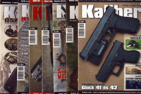 Vass Gábor (főszerk.) - Kaliber 2013/8., 10., 2014/7., 8. + 2014. őszi különszám, 2015/2. nyár különszám, 2015/3. ősz különszám (7 db)