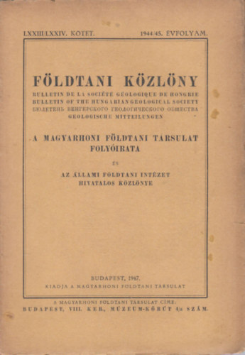 F�ldtani k�zl�ny 1944/45. �vfoylam egy f�zetben
