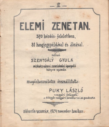 Puky Lszl - Elemi zenetan krds-feleletekben