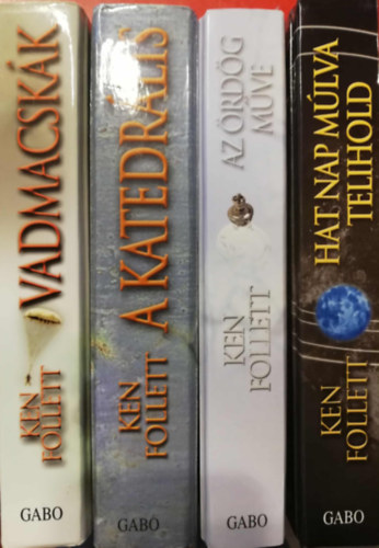 Ken Follett - 4 kem�nyk�t�s� Ken Follett k�tet (Vadmacsk�k, A Katedr�lis, Az �rd�g m�ve, Hat nap m�lva telihold)