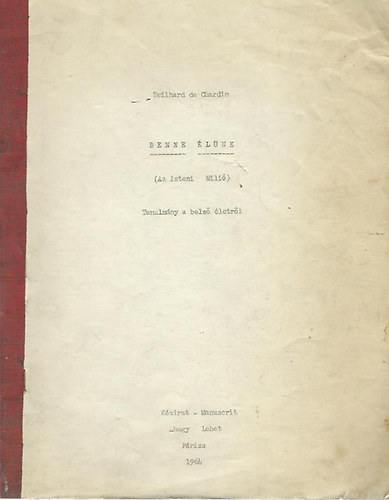 Teilhard de Chardin - Benne �l�nk (Az Isteni Mili�) - k�zirat