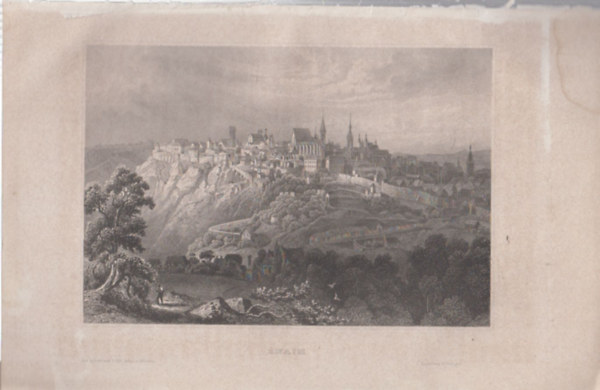Znaim (Znojmo, Csehorsz�g, Eur�pa) (16x23,5 cm m�ret� eredeti ac�lmetszet, 1856-b�l)