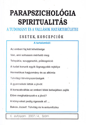 Parapszicholgia spiritualits 2007/4. szm