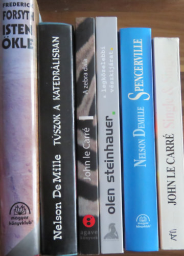 Nelson DeMille, John le Carr, Olen Steinhauer Frederick Forsyth - 6 db kmtrtnet: Isten kle; Tszok a katedrlisban; A zebra dala; A legkzelebbi vszkijrat; Spencerville; Single & Single