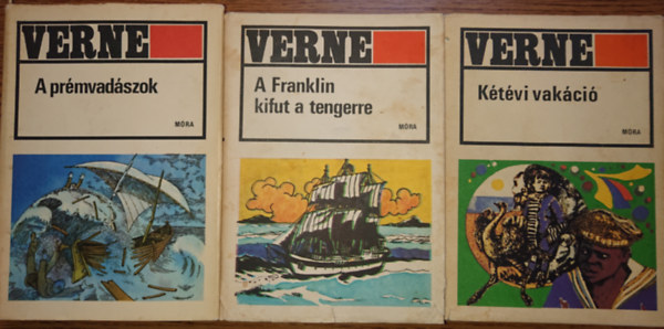 Jules Verne - 3 könyv Jules Verne-től: A prémvadászok, A Franklin kifut a tengerre, Kétévi vakáció