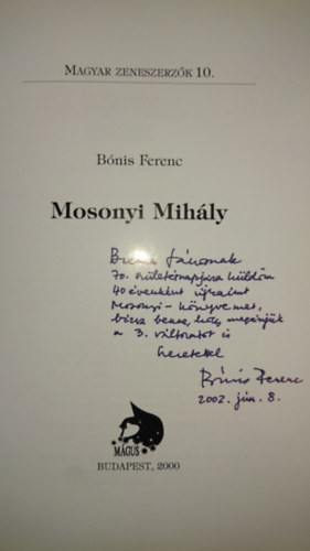 Bódis Ferenc - Mosonyi Mihály (Magyar zeneszerzők 10.)