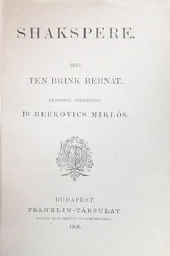 Shakspere (Shakespeare) - kollig�tum