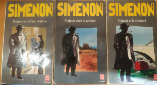 Georges Simenon - 3 db Maigret, francia: Maigret et l'affaire Nahour + Maigret chez le coroner + Maigret et le clochard