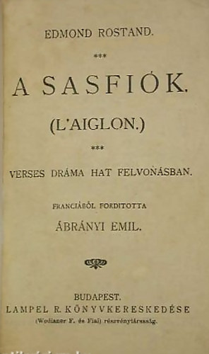 Edmond Rostand - A sasfik