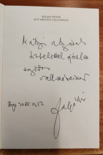 B�lint P�ter - Egy kret�n vallom�sai-dedik�lt!