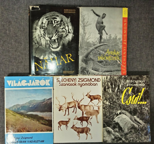 Sz�chenyi Zsigmond - 5db Sz�chenyi Zsigmond vad�szati k�nyvcsomag: Nahar + Afrikai t�bort�zek + Alaszk�ban vad�sztam + Szarvasok nyom�ban + Csui!...