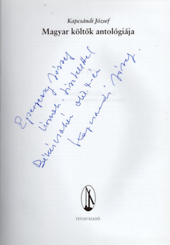 Kapcs�ndi J�zsef - Magyar k�lt�k antol�gi�ja- dedik�lt