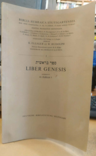 Otto Eißfeldt - Liber Genesis - Biblia Hebraica Stuttgartensia (Deutsche Bibelstiftung Stuttgart)