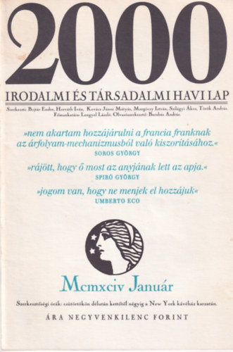 2000 Irodalmi s Trsadalmi Havi Lap - 1994. Janur