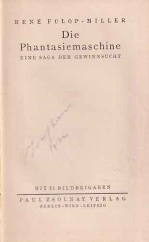 Ren Flp-Miller - Die Phantasiemaschine eine saga der gewinnsucht