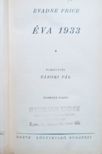 Evadne Price - �va 1933