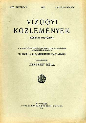 Kenessey Bla  (szerk.) - Vzgyi kzlemnyek XIV. 1932. janur-jnius