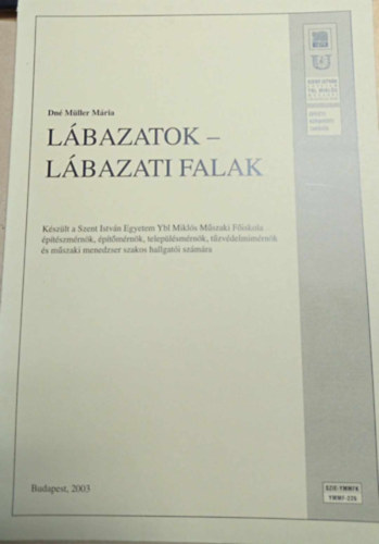Dr. M�ller M�ria - L�bazatok - l�bazati falak