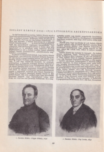 Smegi Gyrgy - Szilrd Kroly ( 1795-1871 ) litogrfia arckpcsarnoka - klnlenyomat