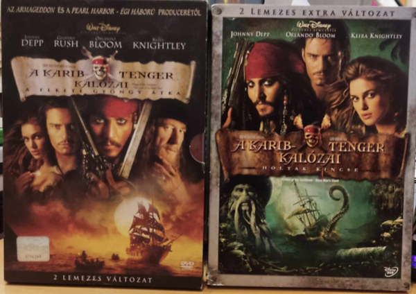 Johnny Depp Gore Verbinski - 2 db A Karib tenger kalzai: A Fekete Gyngy tka + Holtak kincse (4 DVD)