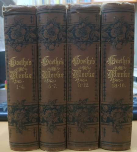 Goethe - Goethe mvei, nmet nyelv, gtbets, 1-16-ig, 4 ktetben