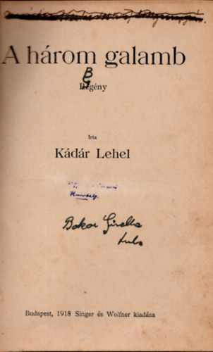 Kádár Lehel - A három galamb