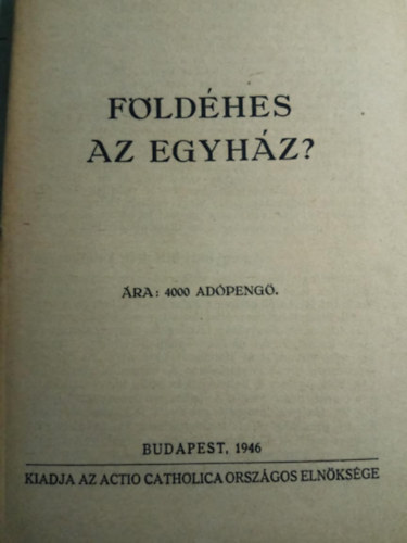  (ism. szerz) - Fldhes az egyhz