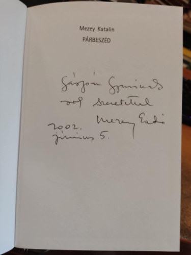 Mezey Katalin - P�rbesz�d - �j versek