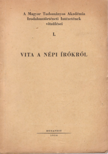 Vita a n�pi �r�kr�l  I.