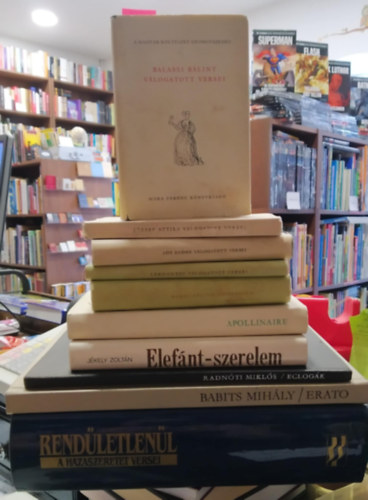J�kely Zolt�n, Babits Mih�ly, Radn�ti Mikl�s, Ady Endre, J�zsef Attila Guilaume Apollinaire - 10 db-os K�NYVMENT� AJ�NLAT, vers: Rend�letlen�l- A hazaszeret versei+ Erato+ Eclog�k+ Elef�nt-szerelem+ Apollinaire versei+ Rom�n k�lt�k antol�gi�ja+ Lermontov v�l.versei+ Ady Endre v�l.versei+ J�zsef Attila v�l. versei+ Balassi B�l