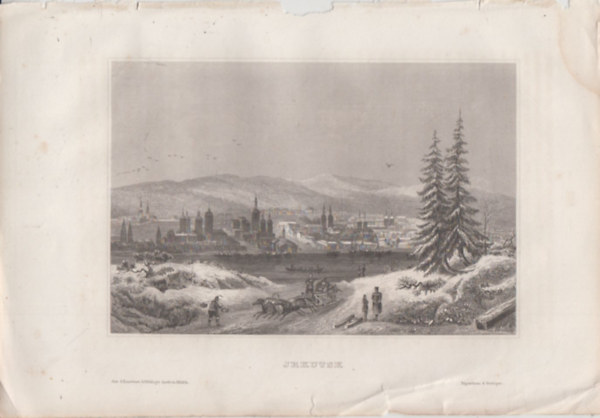 Jrkutsk (Irkutszk, Oroszorszg, zsia) (16x23,5 cm lapmret eredeti aclmetszet, 1856-bl)
