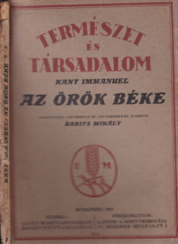 Immanuel Kant - Az örök béke (Természet és társadalom 1. szám)