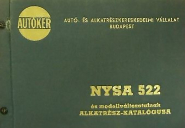 NYSA 522 s modellvltozatainak alkatrsz-katalgusa