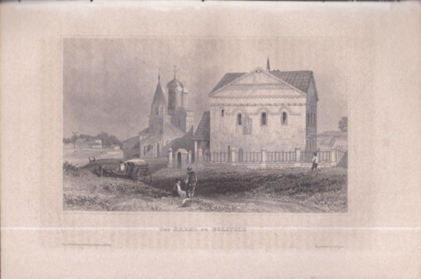 Der Kreml zu Uglitsch (Kremltl Uglitschig, Moszkva, Oroszorszg, Eurpa) (16x23,5 cm mret eredeti aclmetszet, 1856-bl)